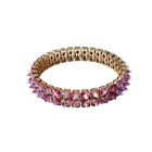 Chroma choker, Spike crystals, Pink, Gold tone plated